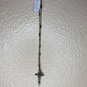 Sorrelli “Gem Pop” Delicate Cross Pendant Necklace
